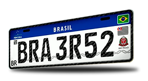 Exemplo de placa Mercosul
